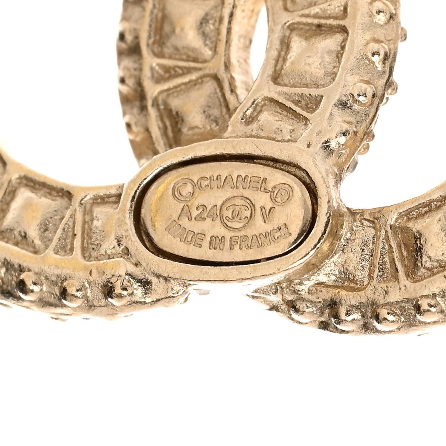 Chanel Crystal Timeless CC Single Earring Light Gold 4 of 4