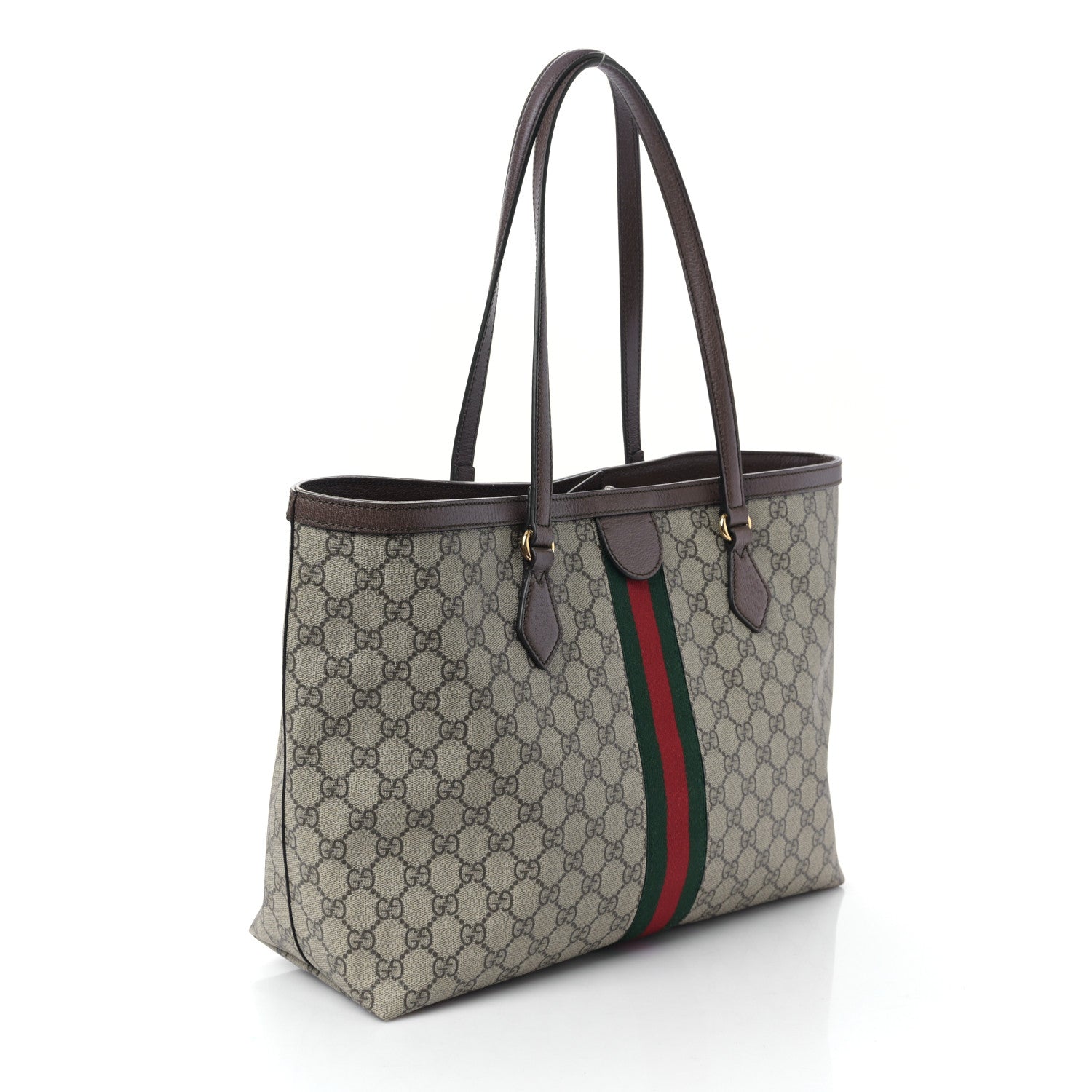 Gucci GG Supreme Monogram Medium Ophidia Shopping Tote Brown 3 of 9