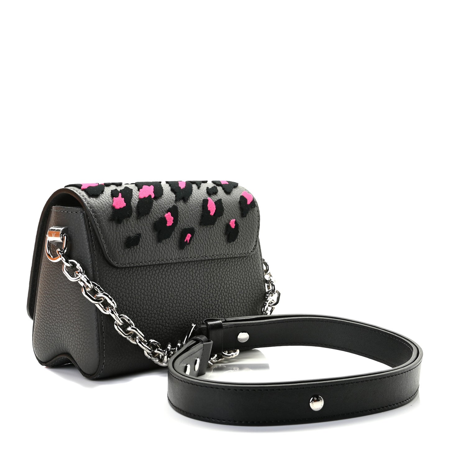 Taurillon Tufted Wild At Heart Twist Shoulder Bag PM Grey