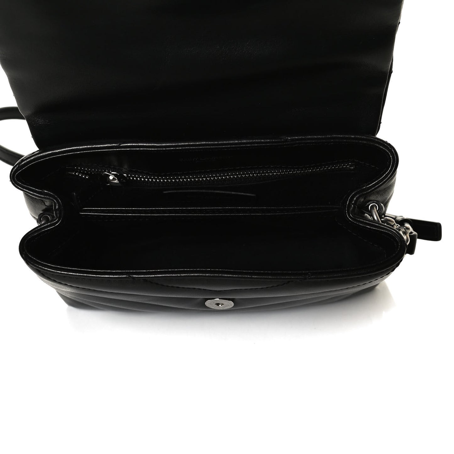 Calfskin Y Quilted Monogram Toy Loulou Crossbody Bag Black