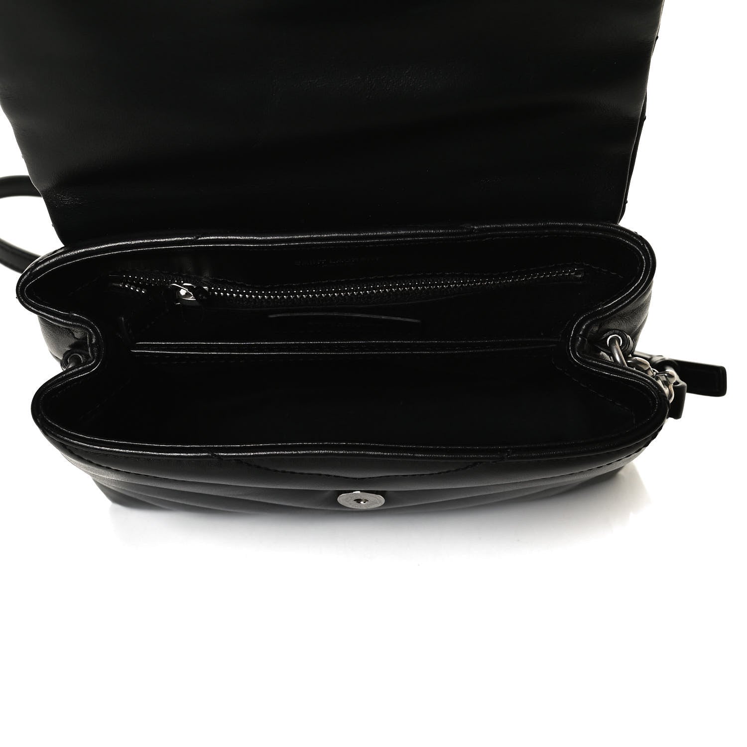 Saint Laurent Calfskin Y Quilted Monogram Toy Loulou Crossbody Bag Black 5 of 11