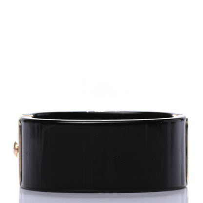 Chanel Resin Baguette Crystal CC Cuff Black 3 of 4
