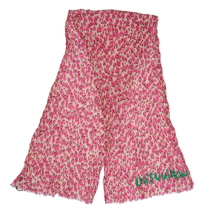 Louis Vuitton Cotton Leopard Pareo Blanc Corail 3 of 6