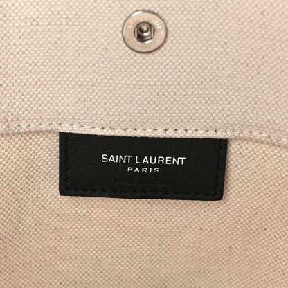 Saint Laurent Linen Calfskin Rive Gauche Bucket Bag Greggio Natural 7 of 11