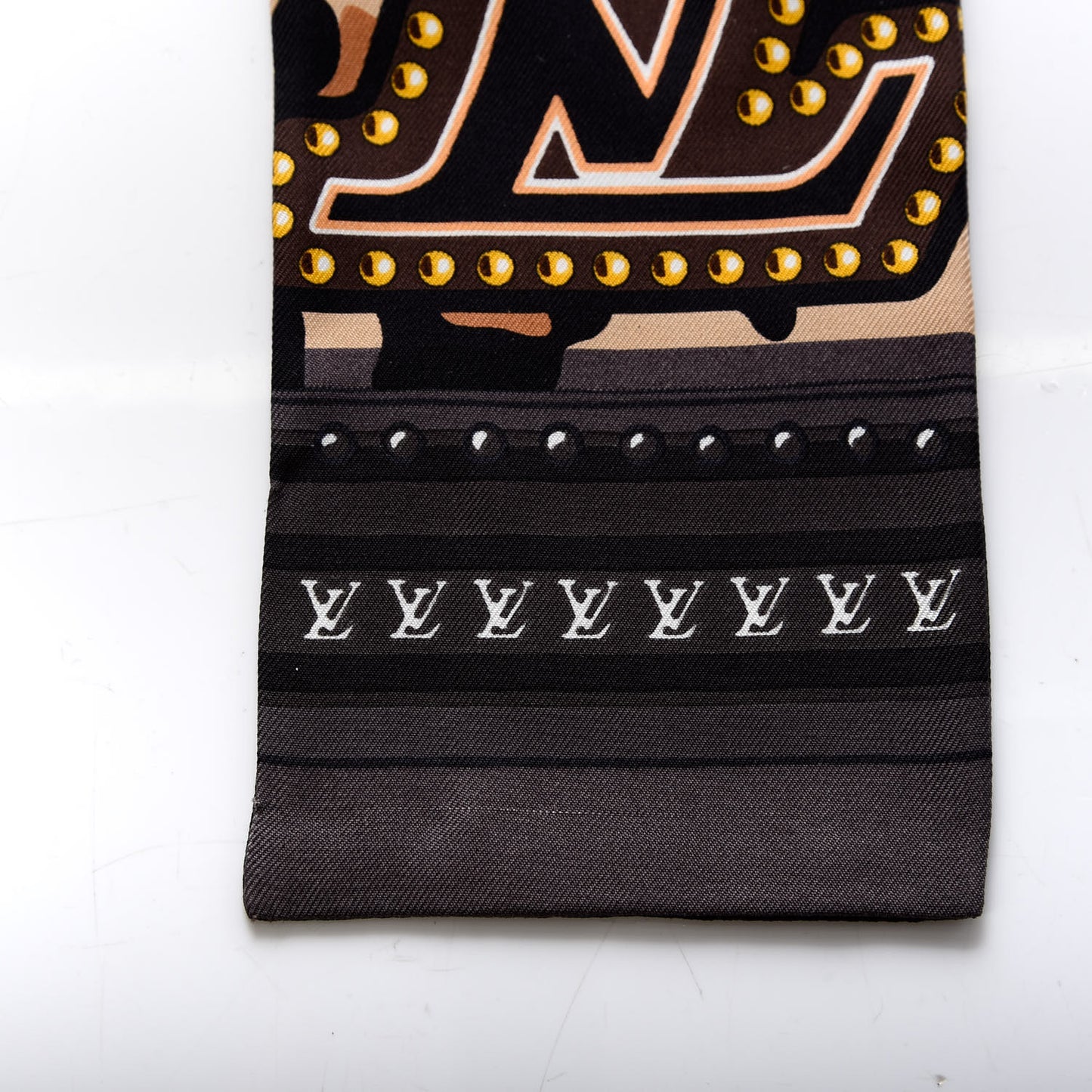 Silk Monogram LV World Bandeau Brown