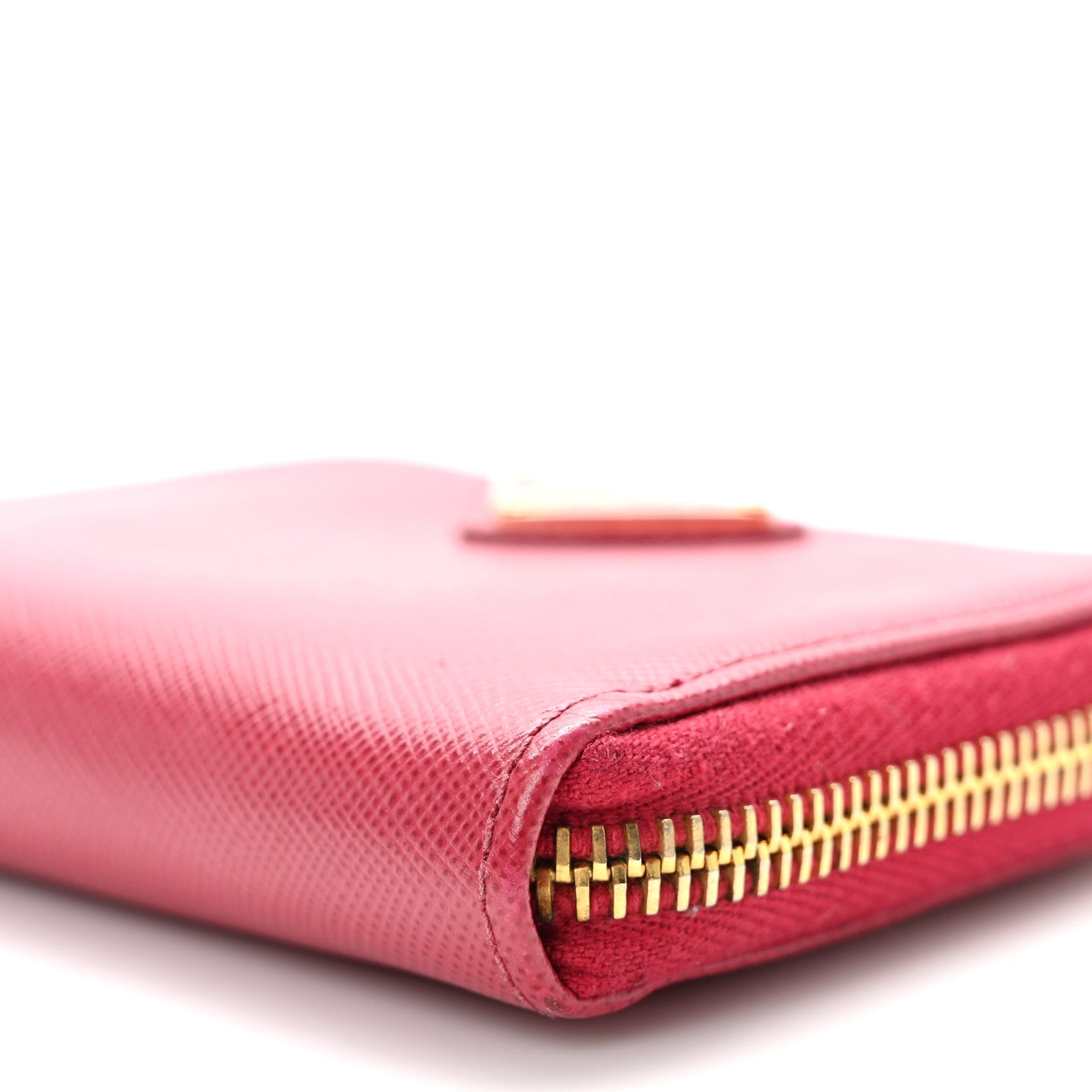 Prada Saffiano Metal Zip Coin Purse Fuoco 9 of 12