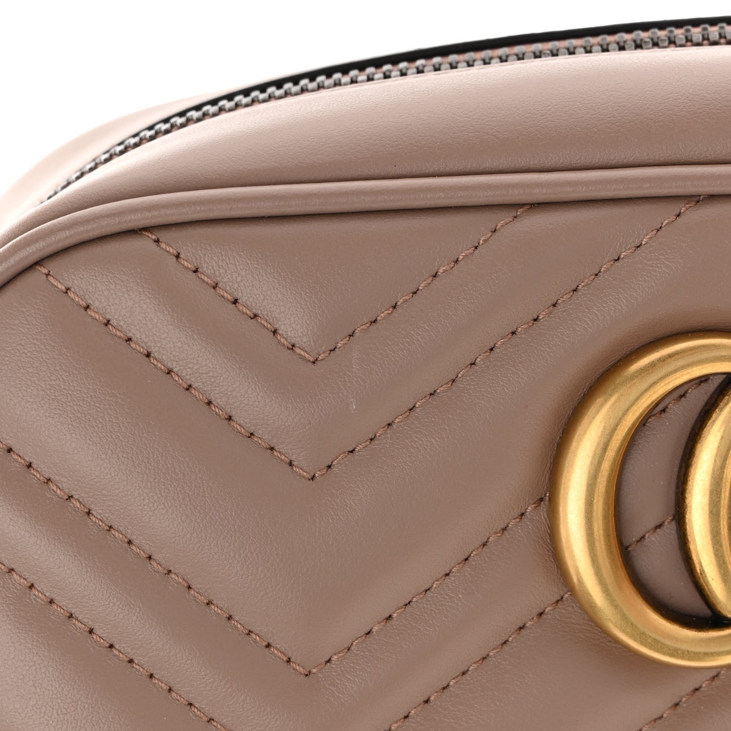 Gucci Calfskin Matelasse Small GG Marmont Chain Shoulder Bag Porcelain Rose 11 of 12