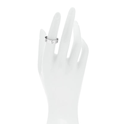 Cartier 18K White Gold 3 Diamond 5.5mm LOVE Ring 52 6 2 of 4