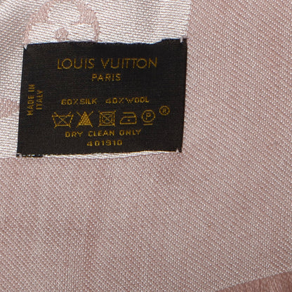 Louis Vuitton Silk Wool Monogram Denim Shawl Rose 5 of 5