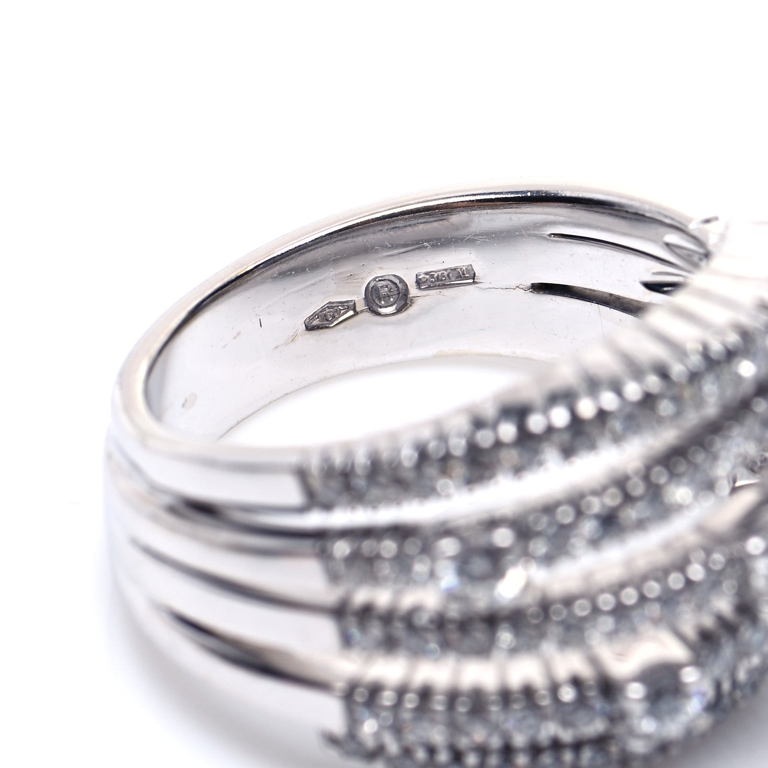 Damiani 18K White Gold Diamond Notte di San Lorenzo Bombe Ring 55 7.25 5 of 5