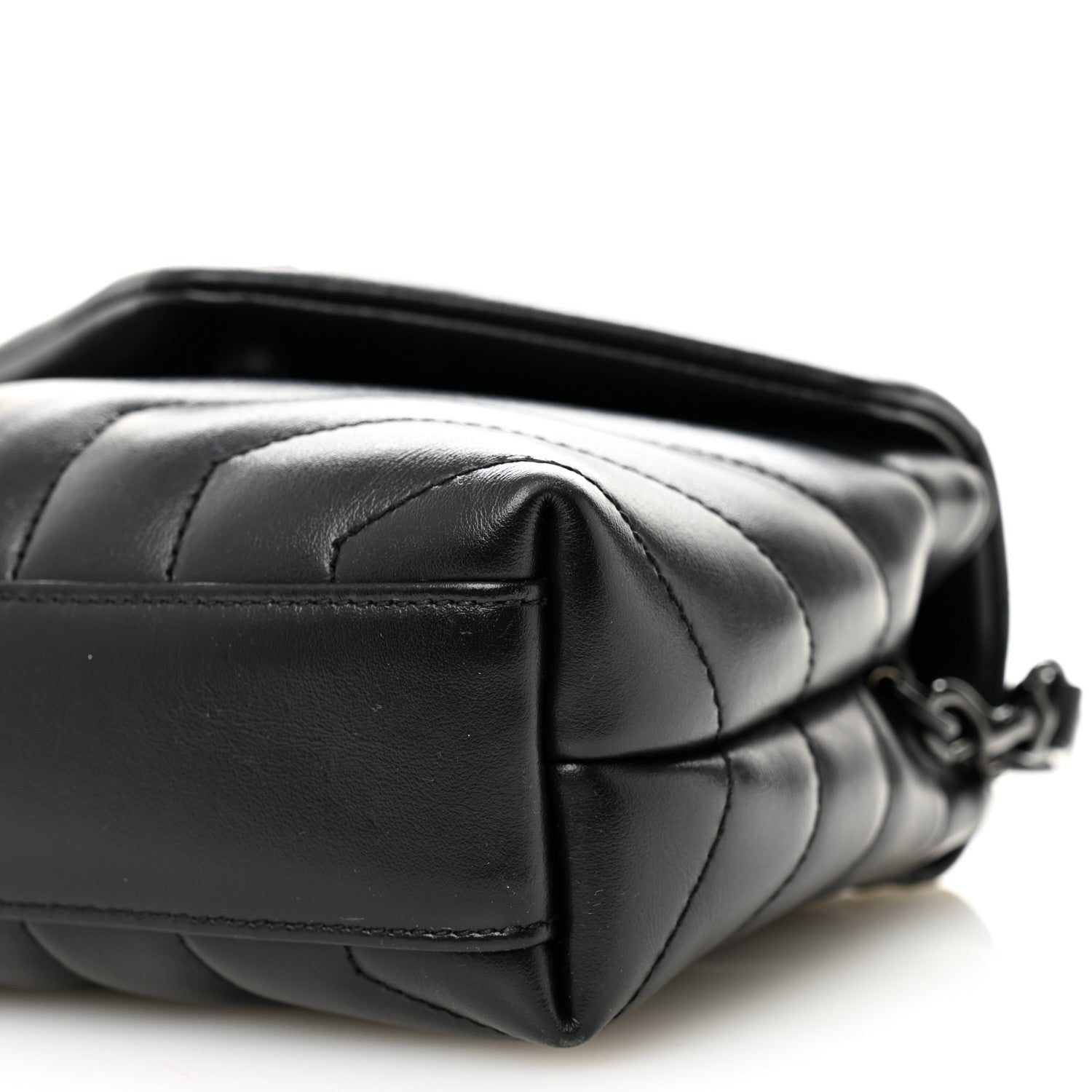 Saint Laurent Calfskin Y Quilted Monogram Monochrome Toy Loulou Crossbody Bag Black 10 of 11