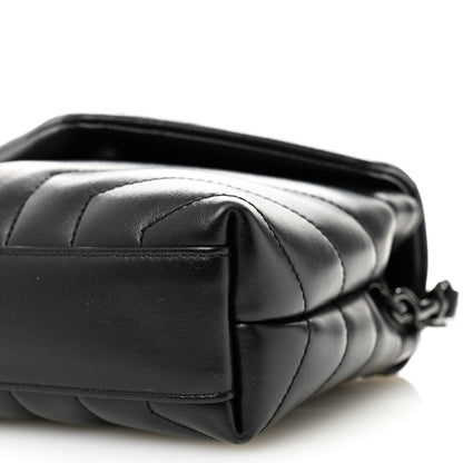 Saint Laurent Calfskin Y Quilted Monogram Monochrome Toy Loulou Crossbody Bag Black 10 of 11