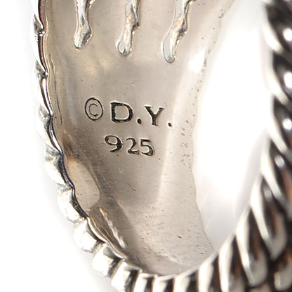 David Yurman Sterling Silver Diamond Chalcedony 16mm Wheaton Ring 56 7.5 4 of 5