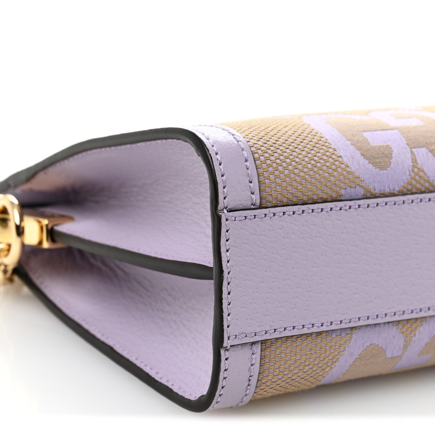 Gucci Monogram Jumbo GG Textured Dollar Calfskin Small Ophidia Chain Shoulder Bag Beige Lapis 10 of 11