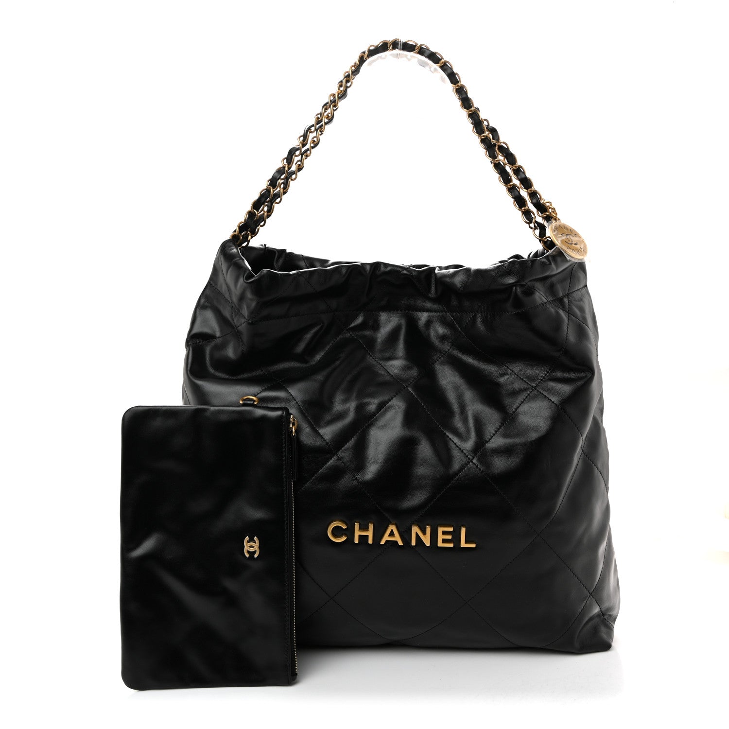 Chanel Shiny Calfskin Quilted Chanel 22 Black 3 of 11