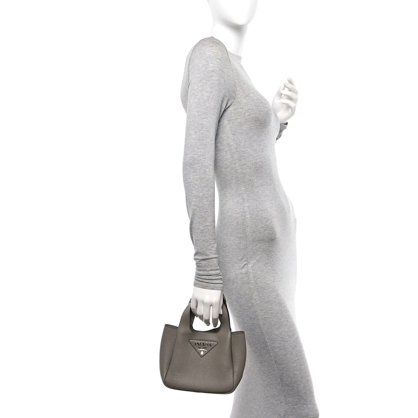 Vitello Daino Soft Mini Dynamique Tote Argilla