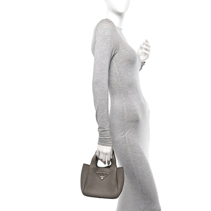 Prada Vitello Daino Soft Mini Dynamique Tote Argilla 2 of 10