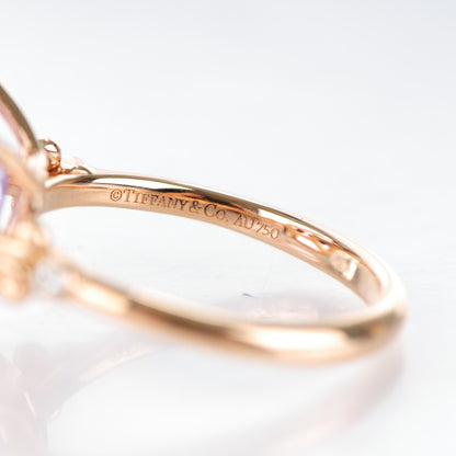 Tiffany 18K Rose Gold Amethyst Diamond Sparklers Cocktail Ring 52 6 4 of 5