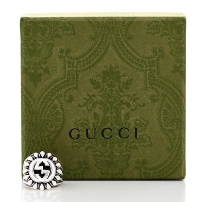 Gucci Sterling Silver Interlocking G Signet Ring 50 5.5 6 of 6