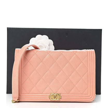 Chanel Caviar Quilted Boy Wallet On Chain WOC Light Pink 13 of 13