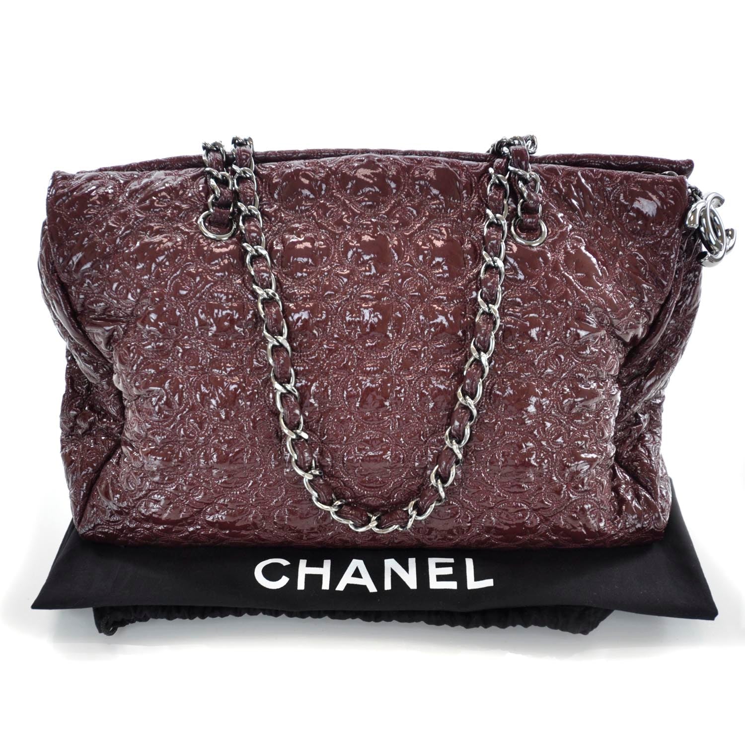Chanel Vinyl Rock in Moscou Moscow Tote Burgundy 3 of 10
