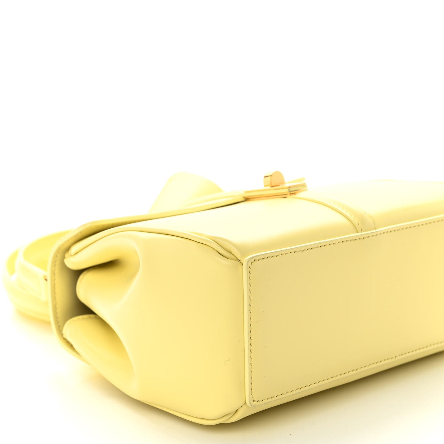 Satinated Calfskin Mini 16 Top Handle Bag Soft Yellow