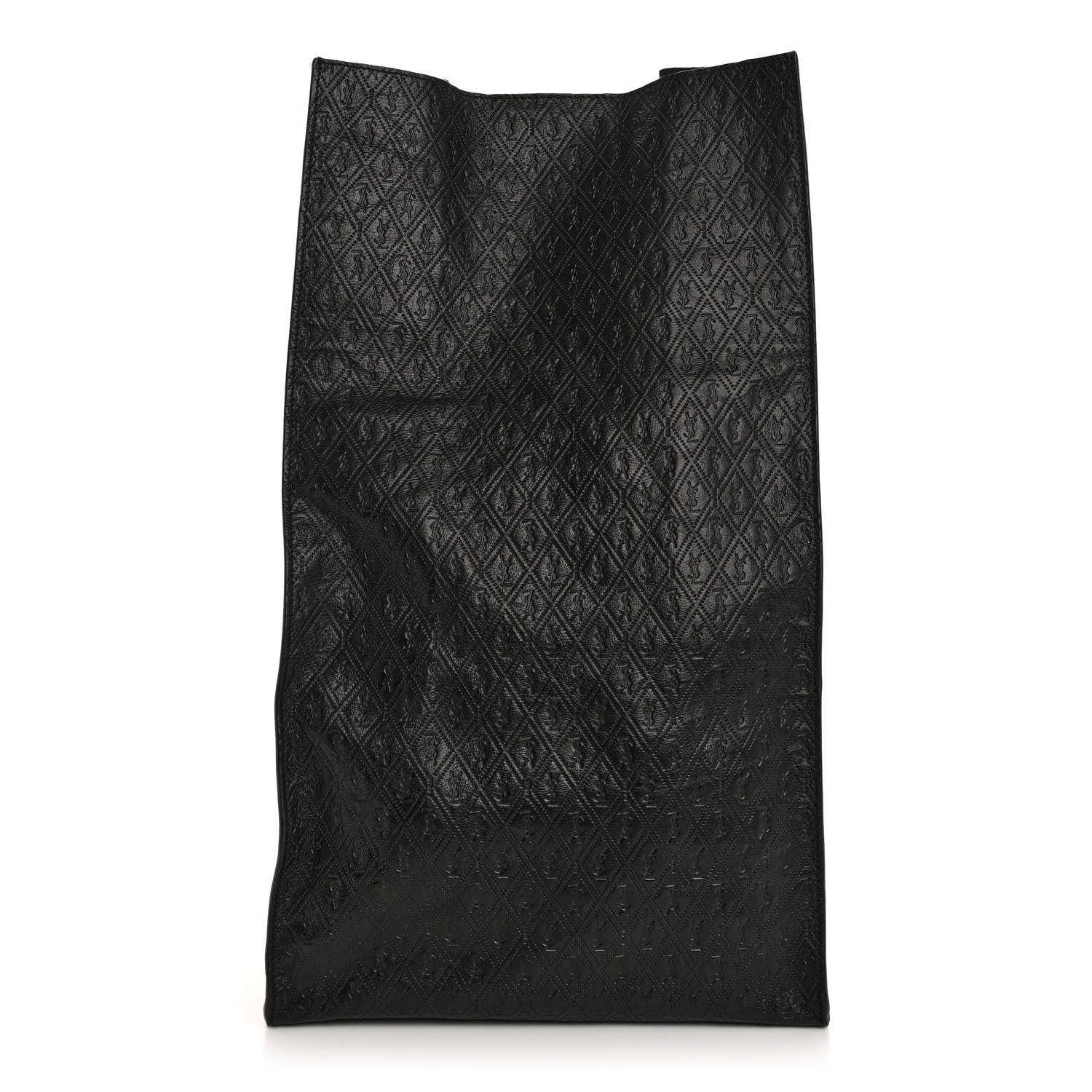 Saint Laurent Calfskin Monogram Deli Paper Bag Vintage Black 1 of 8