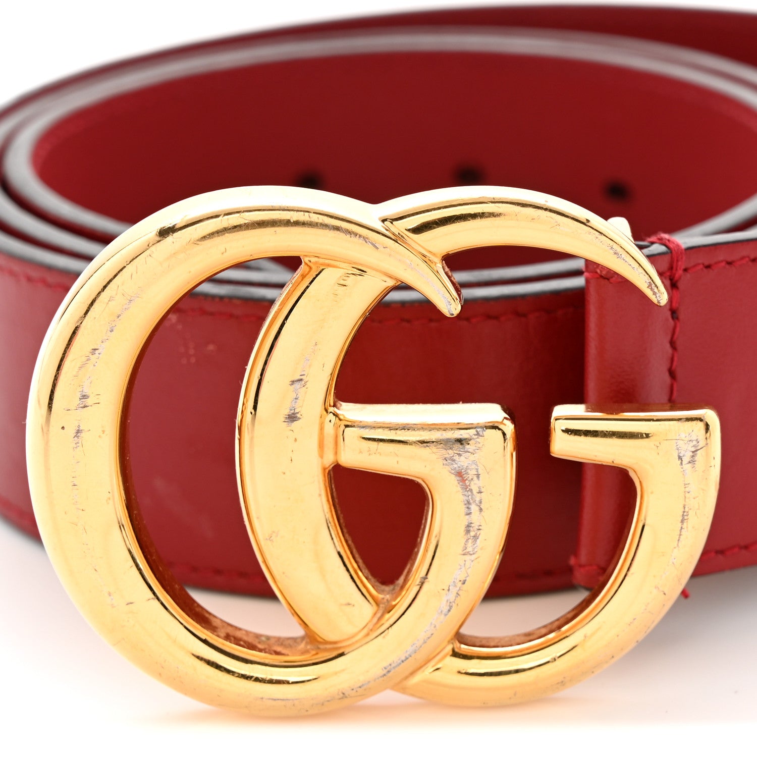 Gucci Plutone Calfskin Double G 40mm Belt 95 38 Rosso 9 of 10