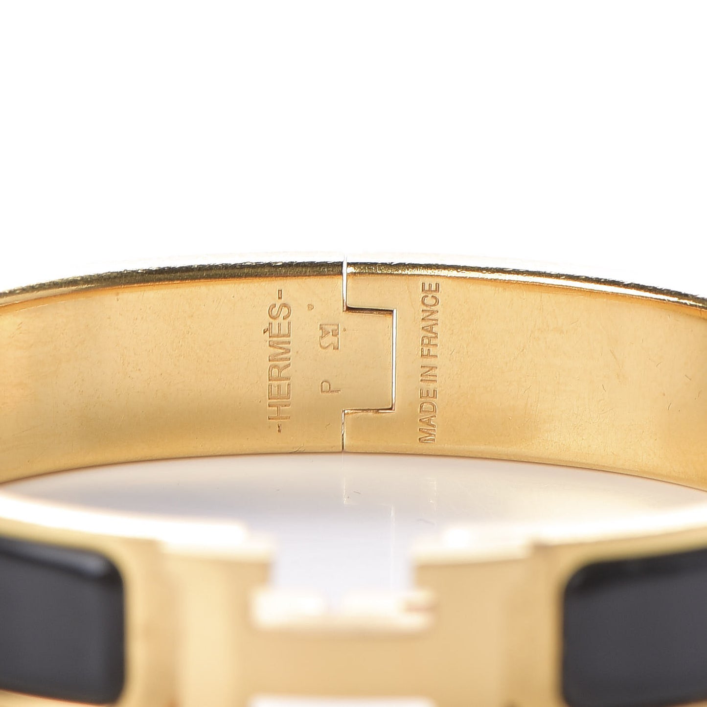 Enamel Narrow Clic Clac H Bracelet PM Black