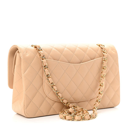 Chanel Caviar Quilted Medium Double Flap Beige 3 of 11