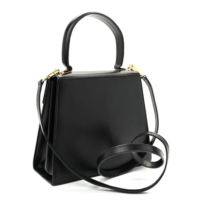 Salvatore Ferragamo Hammered Calfskin Small Iconic Top Handle Bag Black Black 3 of 11