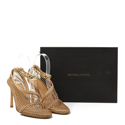 Bottega Veneta Mesh Nappa Chunky Chain Sandals 37 Beige Pony 12 of 12