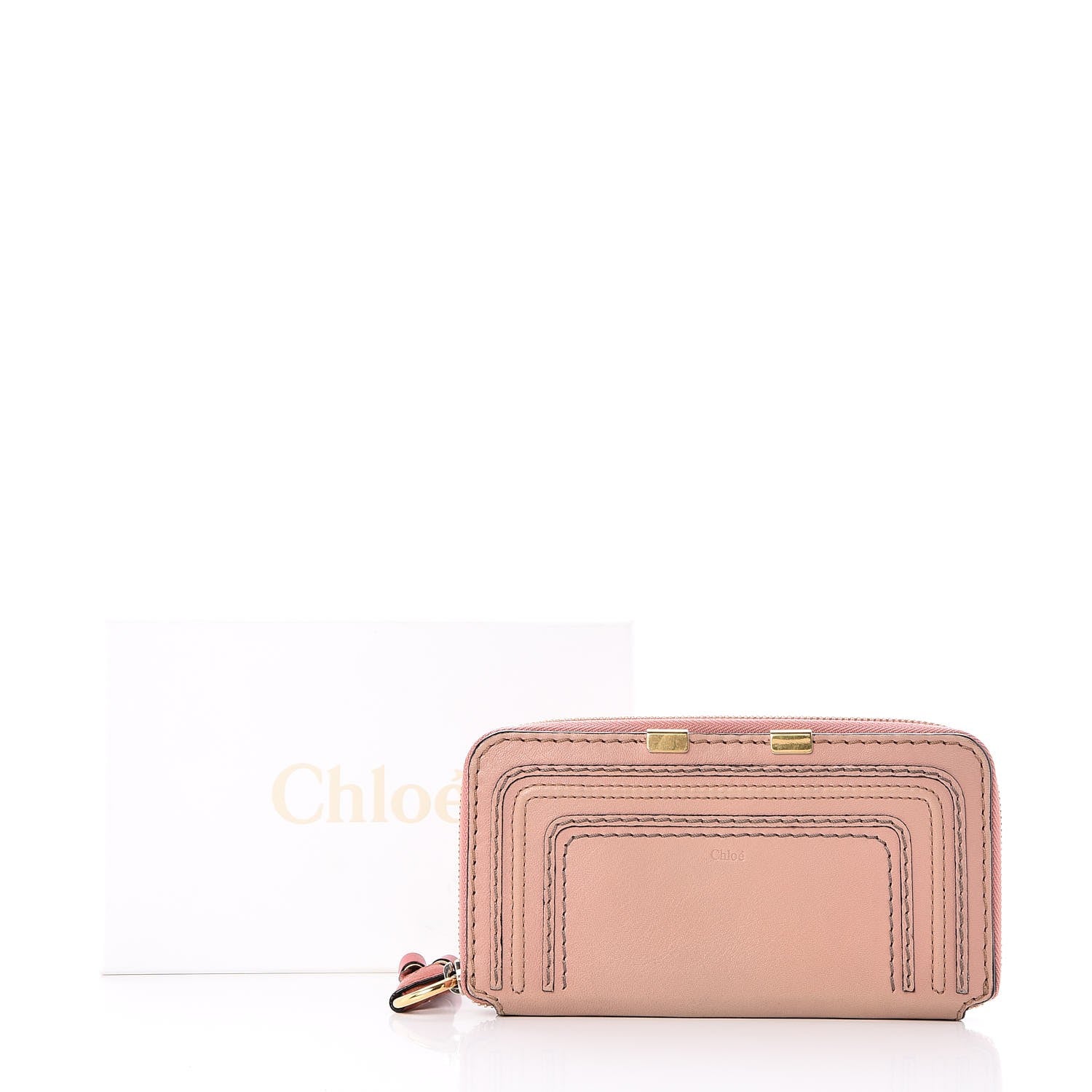 Chloe Grained Calfskin Marcie Long Zip Around Wallet Pink 12 of 12