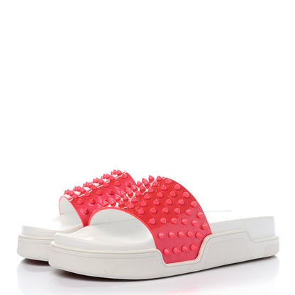 Christian Louboutin Calfskin Donna Studded Pool Fun Platform Flat Slide Sandals 41.5 Floride 3 of 10