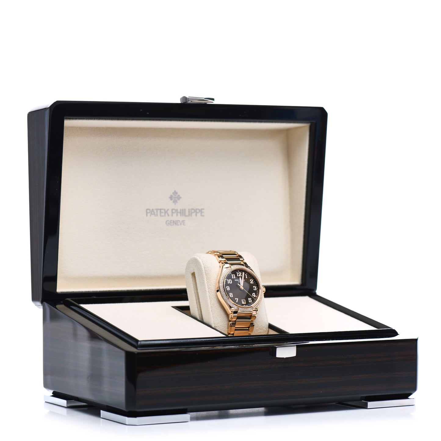 18K Rose Gold Diamond 26mm Twenty-4 Automatic Watch Brown 7300/1200R-001
