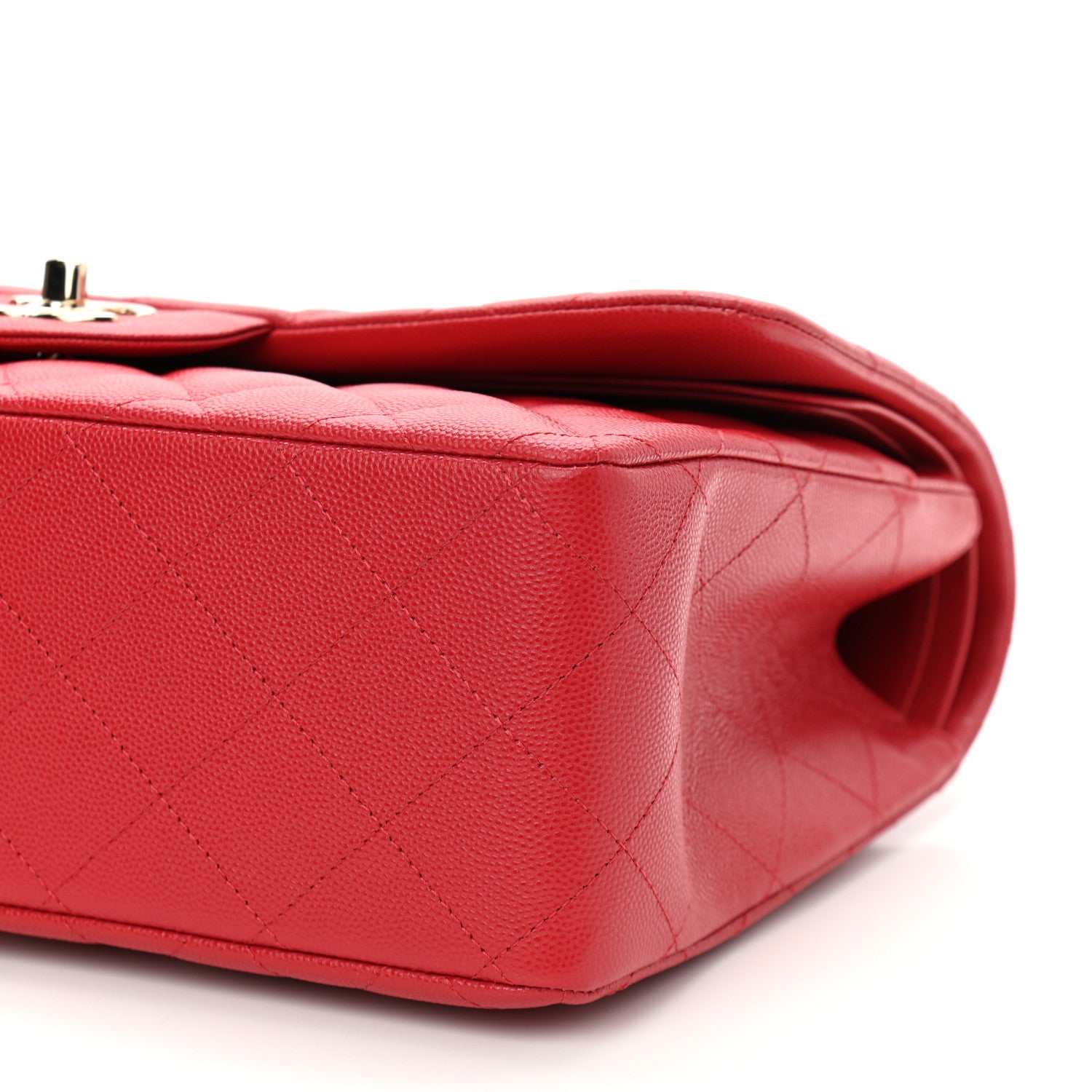 Chanel Caviar Quilted Jumbo Double Flap Red 10 of 10
