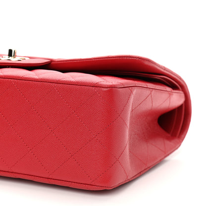 Chanel Caviar Quilted Jumbo Double Flap Red 10 of 10