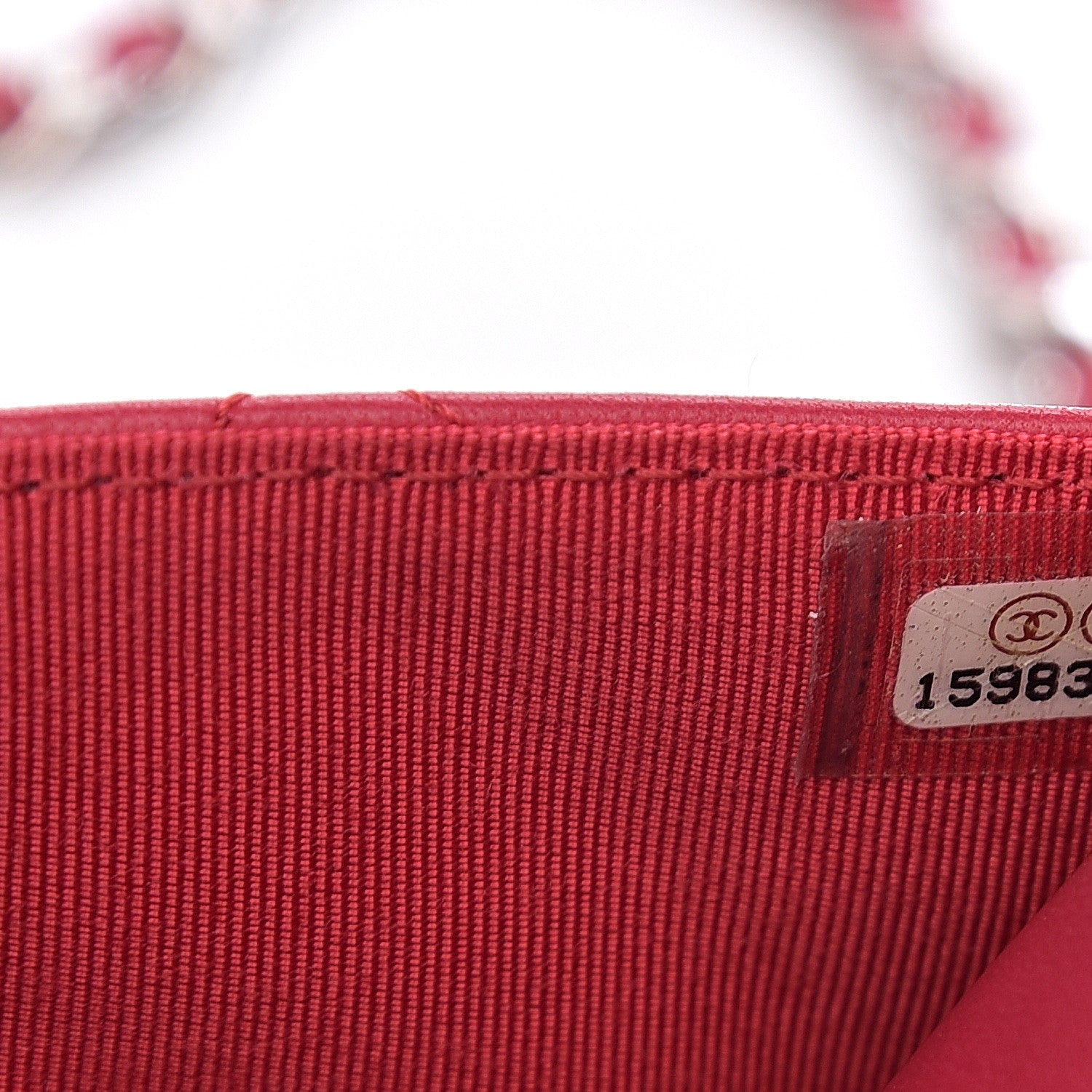 Chanel Lambskin Quilted Wallet On Chain WOC Dark Pink 7 of 10