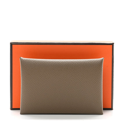 Hermes Epsom Calvi Card Case Etoupe 8 of 8