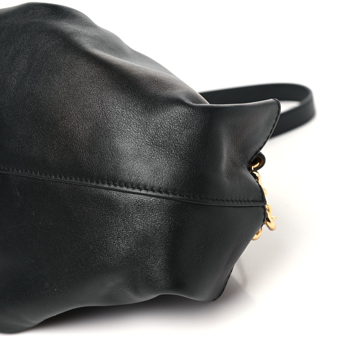 Loewe Shiny Nappa Calfskin Small Paseo Bag With Chain Black 10 of 10