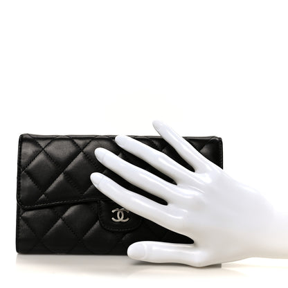 Chanel Lambskin Quilted Large Flap Wallet Black 2 of 10
