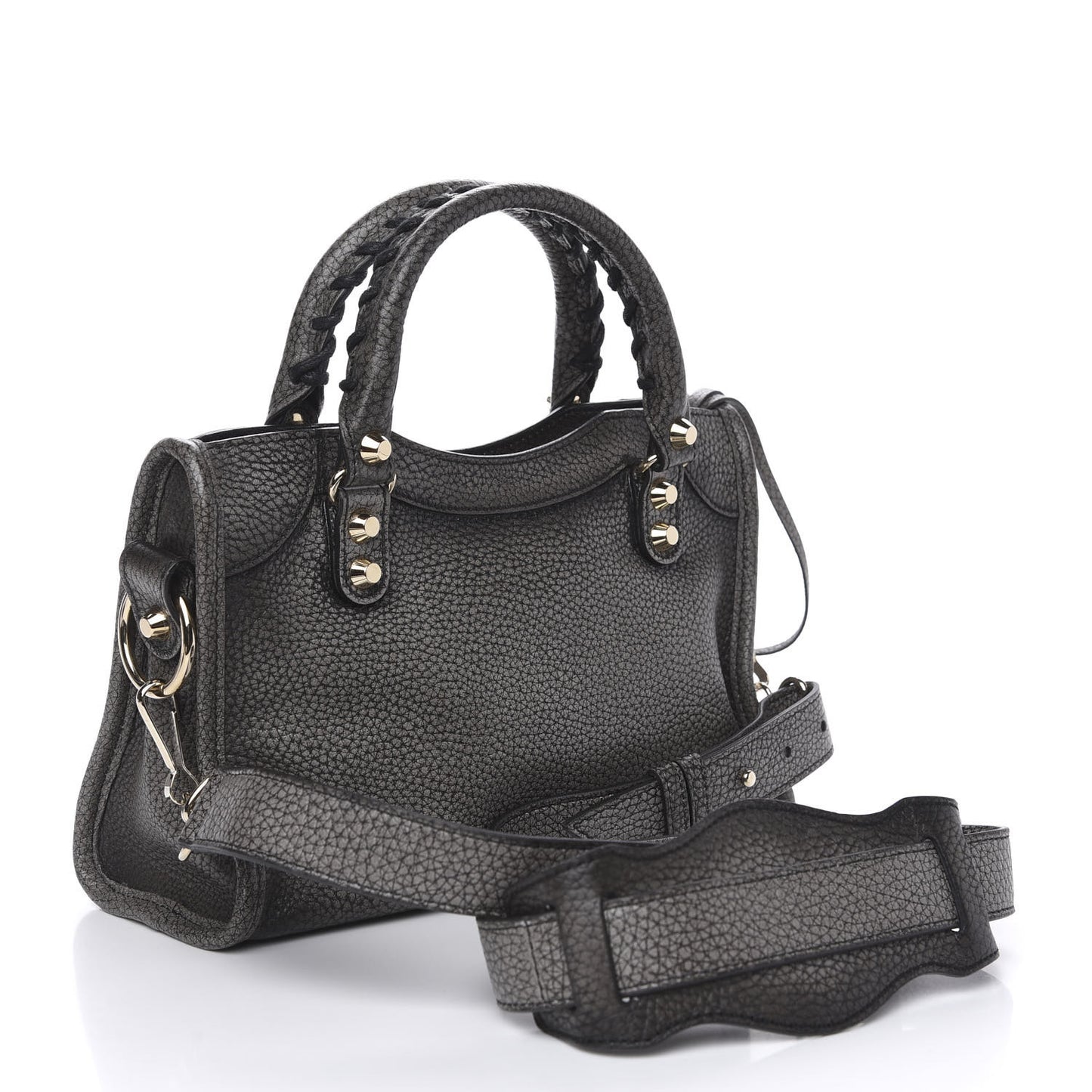 Grained Calfskin Classic Gold Hardware Mini City Ombre Grey Gradient