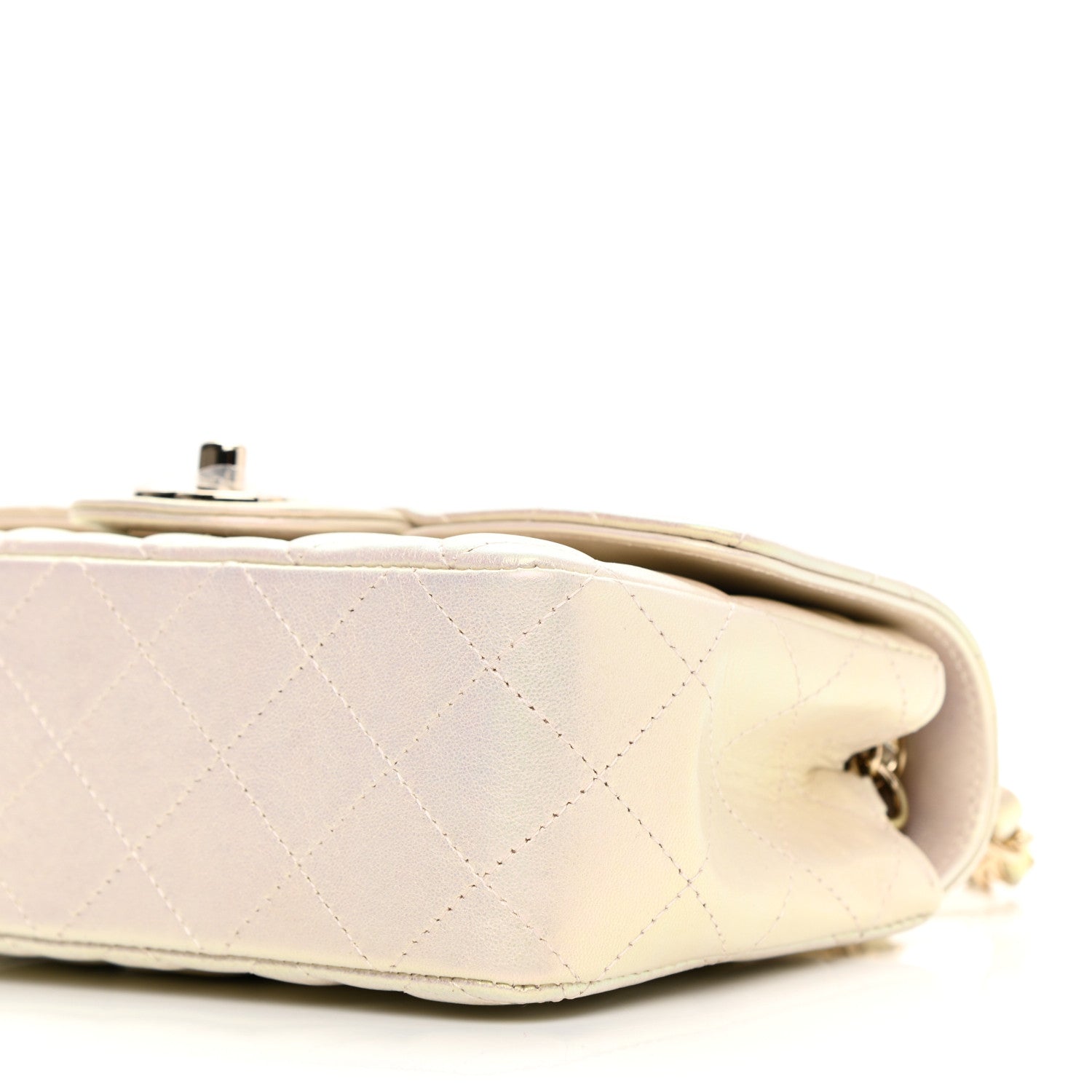 Chanel Iridescent Lambskin Quilted Mini Rectangular Flap Ivory 10 of 12