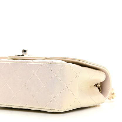 Chanel Iridescent Lambskin Quilted Mini Rectangular Flap Ivory 10 of 12