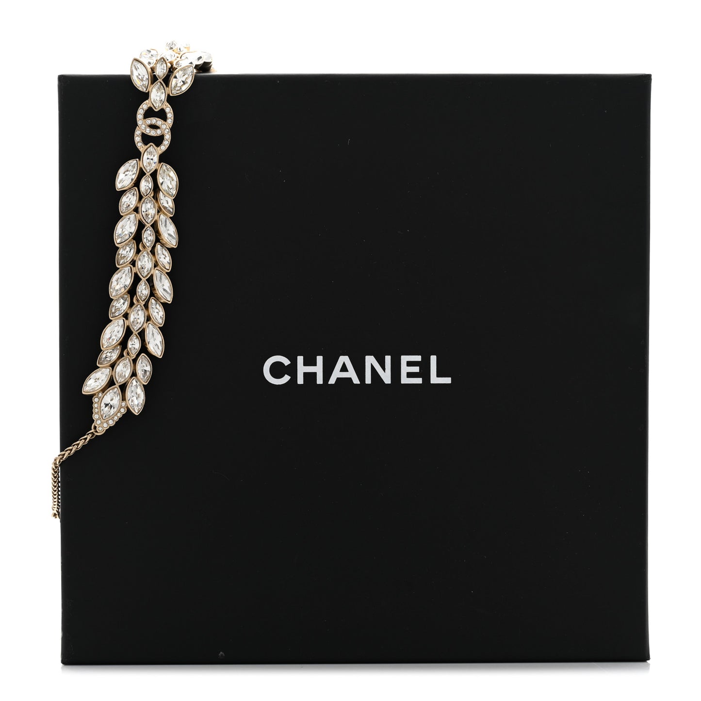 Crystal Sparkling Wheat CC Choker Necklace Gold