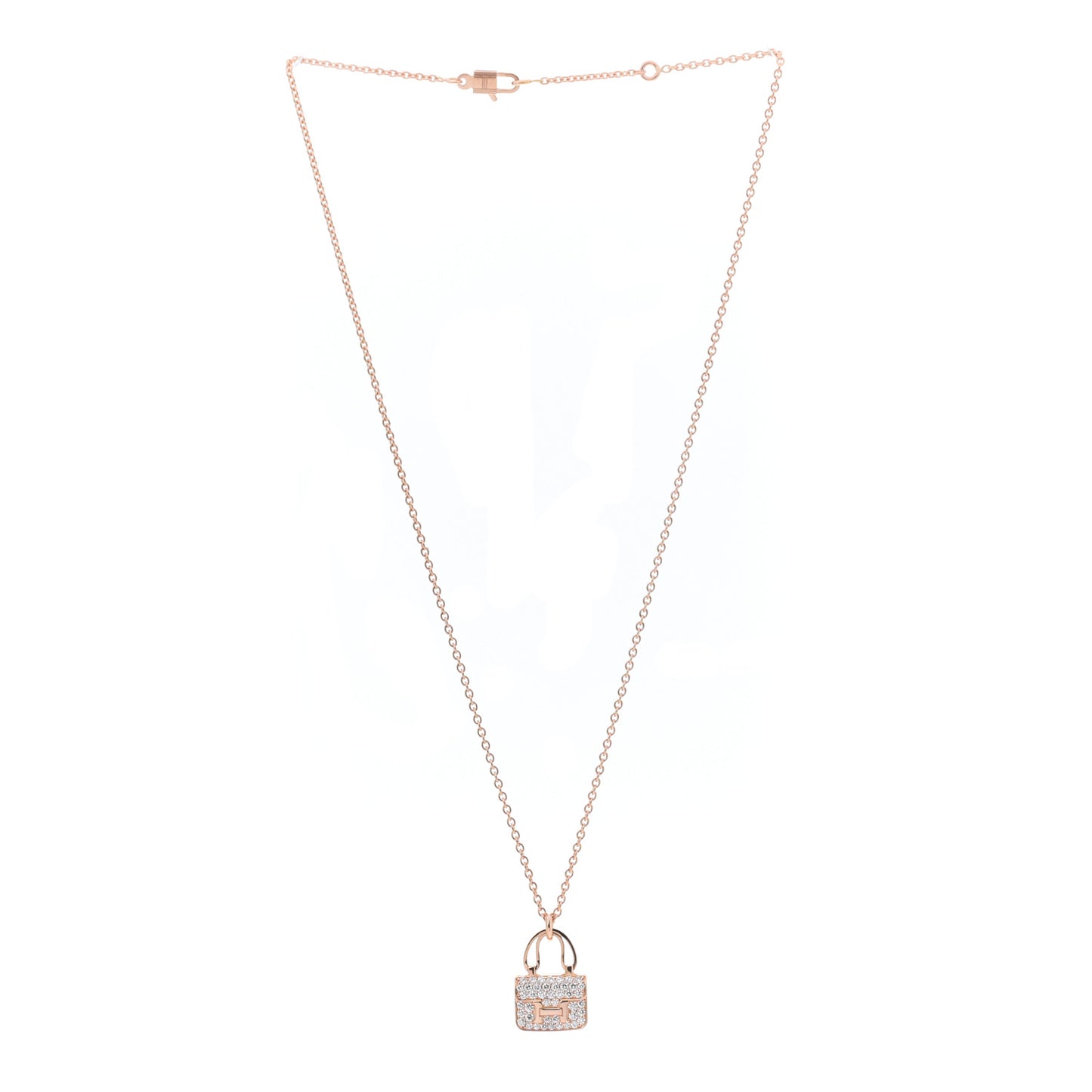 18K Rose Gold Diamond Constance Amulettes Pendant Necklace
