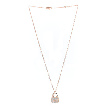 Hermes 18K Rose Gold Diamond Constance Amulettes Pendant Necklace 3 of 6