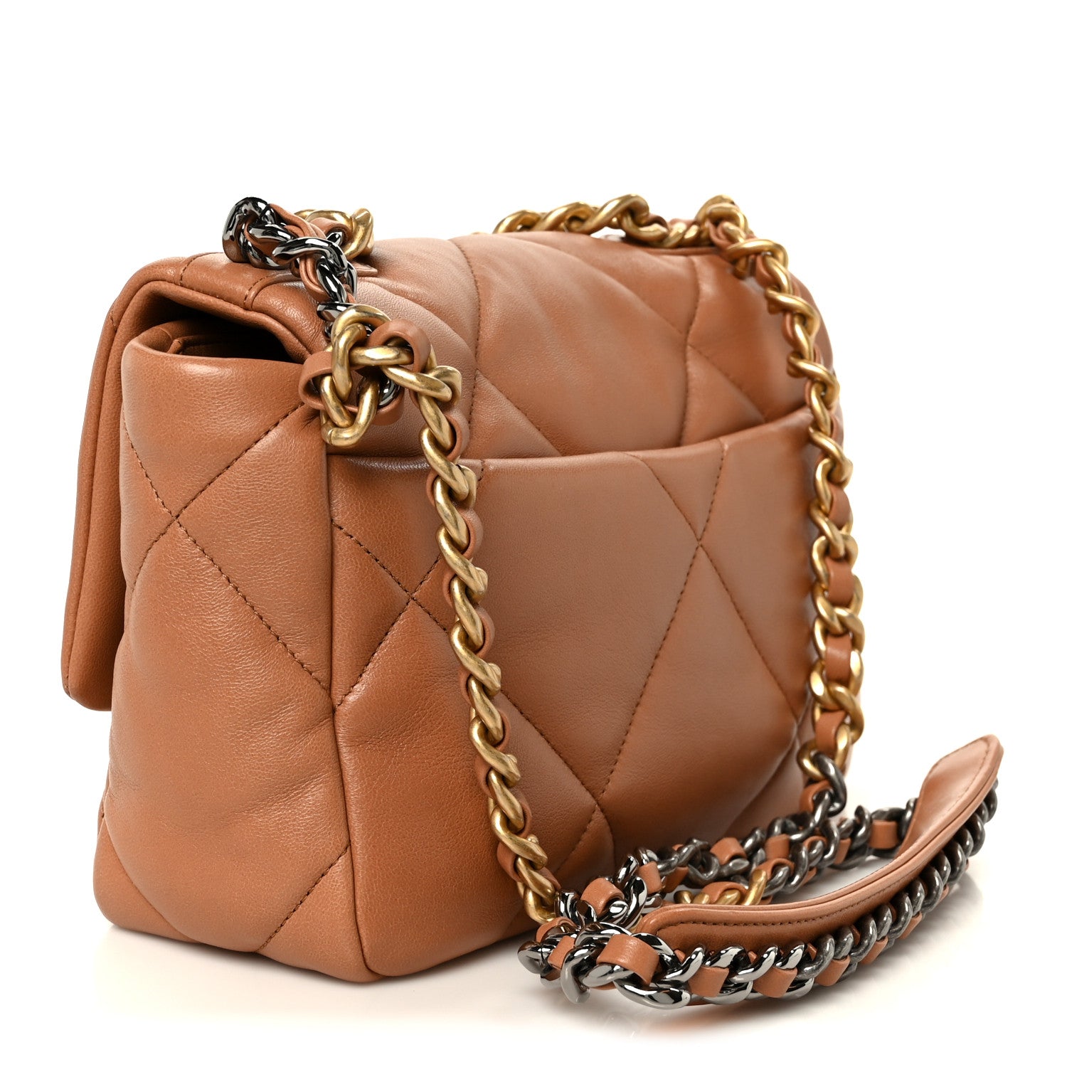Chanel Lambskin Quilted Medium Chanel 19 Flap Brown 3 of 10