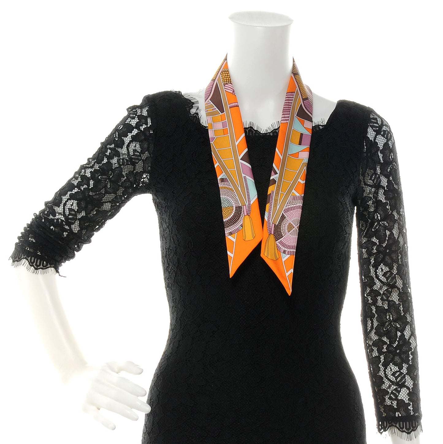 Silk L'Art Indien Des Plaines Twilly Orange