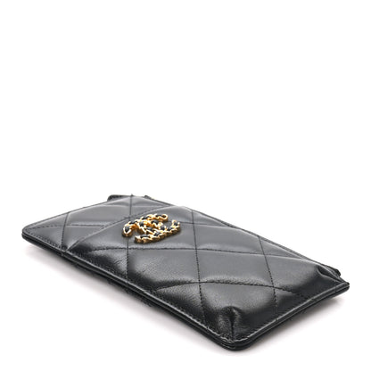 Chanel Lambskin Quilted Chanel 19 Phone and Card Holder Black 4 of 9
